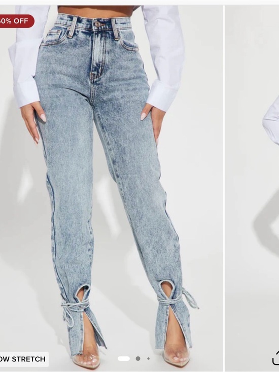 Fashion Nova Denim - Fashion Nova Light Blue High-Rise Tie-Hem Jeans